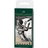 Zestaw pisaków Pitt Artist Pen Black Faber Castell 6 sztuk