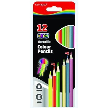Kredki ołówkowe Keyroad trójkątne 12 kolorów