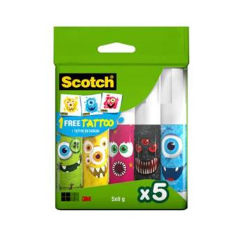 Klej szkolny Scotch Monsters Edition w sztyfcie 8g 5 sztuk