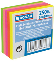 Karteczki samoprzylepne 50x50mm Donau kostka mini mix kolorów neonowych