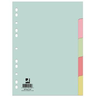 Przekładki do segregatora A4 5 kartek kartonowe kolorowe Q-Connect