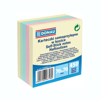 Karteczki samoprzylepne 76x76mm Donau mix kolorów pastelowych