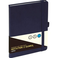 Notatnik A5 w kratkę 80k z gumką Grand granatowy