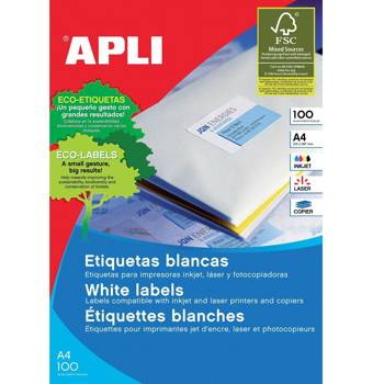 Etykiety samoprzylepne Apli uniwersalne białe 48.5x16.9mm