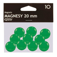 Magnesy Grand średnica 20mm 10 sztuk zielony