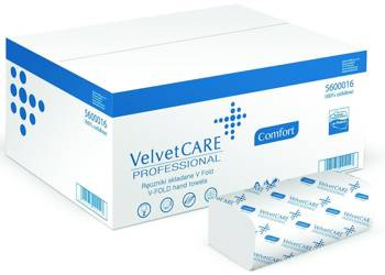 Ręczniki papierowe ZZ białe Velvet Professional 2 warstwowe karton 20 sztuk