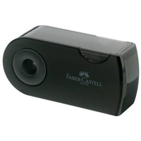 Temperówka z pojemnikiem podwójna Faber Castell Sleeve czarna