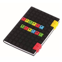 Notes silikonowy w kratkę A5 czarny