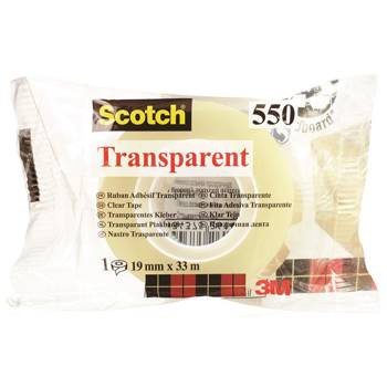 Taśma klejąca biurowa Scotch Transparent 19mm x 33m w folii