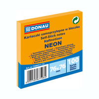 Karteczki samoprzylepne 76x76mm Donau neonowe pomarańczowy neonowy