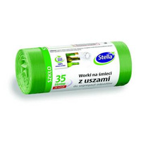 Worki na śmieci z uszami Stella do segregacji szkła 35l