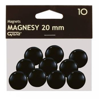 Magnesy Grand średnica 20mm 10 sztuk czarny