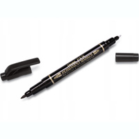 Marker permanentny dwustronny Pentel N75W-A  czarny