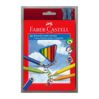 Kredki ołówkowe Faber Castell 30 kolorów Jumbo trójkątne z temperówką