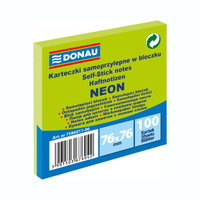 Karteczki samoprzylepne 76x76mm Donau neonowe zielony neonowy