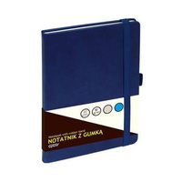 Notatnik A5 w linię 80k z gumką Grand niebieski