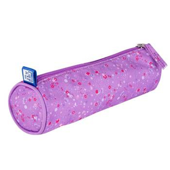 Piórnik tuba Oxford Floral ciemno fioletowy