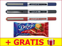 3 Zestaw 12 x Pióro kulkowe Uni UB-150 + Delicje GRATIS! mix
