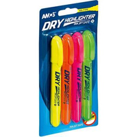 Zakreślacz w sztyfcie Amos HLD4B1 4 kolory neon