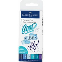 Zestaw pisaków Pitt Artist Pen Hand Lettering Faber Castell 6 odcieni niebieskiego