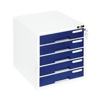 Szafka plastikowa na dokumenty Yellow One 5 szuflad na zamek YL-SP05 granatowy