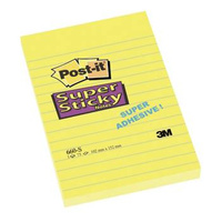 Karteczki samoprzylepne w linie 102x152mm Post-it 3M Super Sticky żółte 75 kartek 660-S