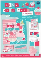 Blok kreatywny z naklejkami i motywami PASTEL Interdruk