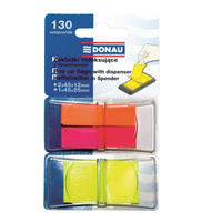 Zakładki indeksujące Donau 45x12mm + 45x25mm z dyspenserem