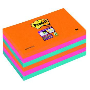 Karteczki samoprzylepne 127x76mm Post-it Super Sticky promienne kolory